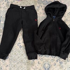 Polo by Ralph Lauren Kids Black Joggers and Hoodie Set
